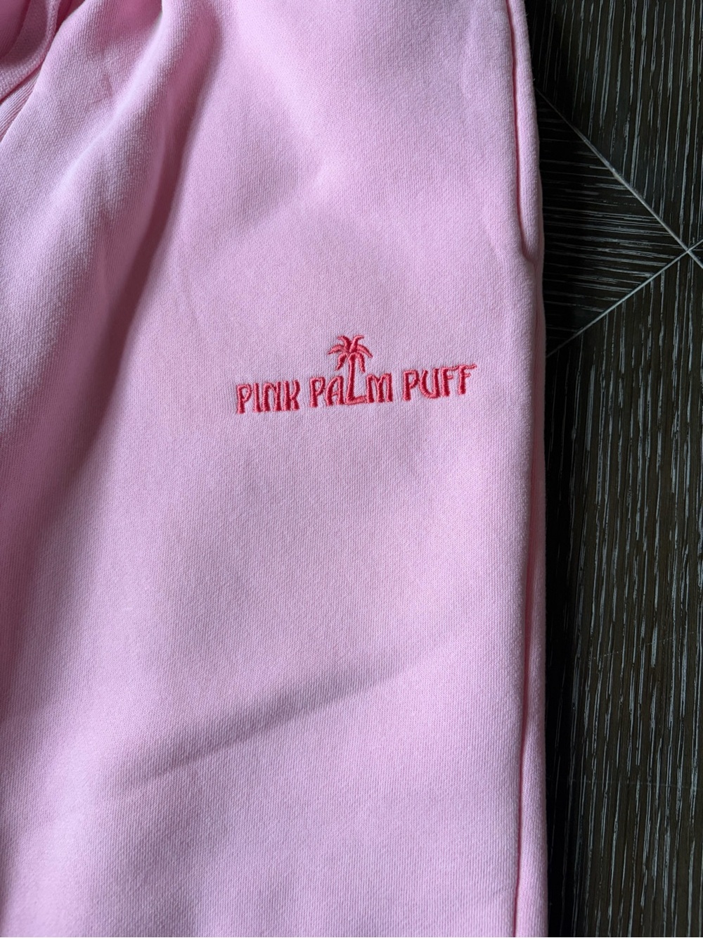 Pink Palm Puff Light Pink Sweatpants with Drawstring women’s - Picture 3 of 4